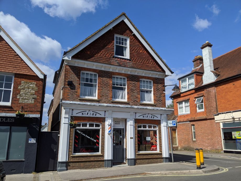 Outside of Safari Barbers Grayshott